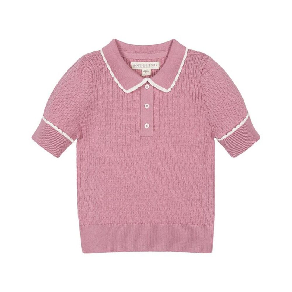 Hope & Henry Girls  Organic Peter Pan Collar Sweater Polo